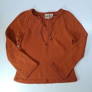 Vintage 90's Tie Front Bell Sleeve Sweater Western Boho Sweater